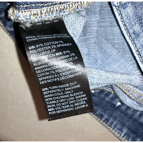 WHITE HOUSE BLACK MARKET THE SLIM 4 Rhinestone Knee Blue Denim Stretch Jeans Mid - Picture 11 of 11